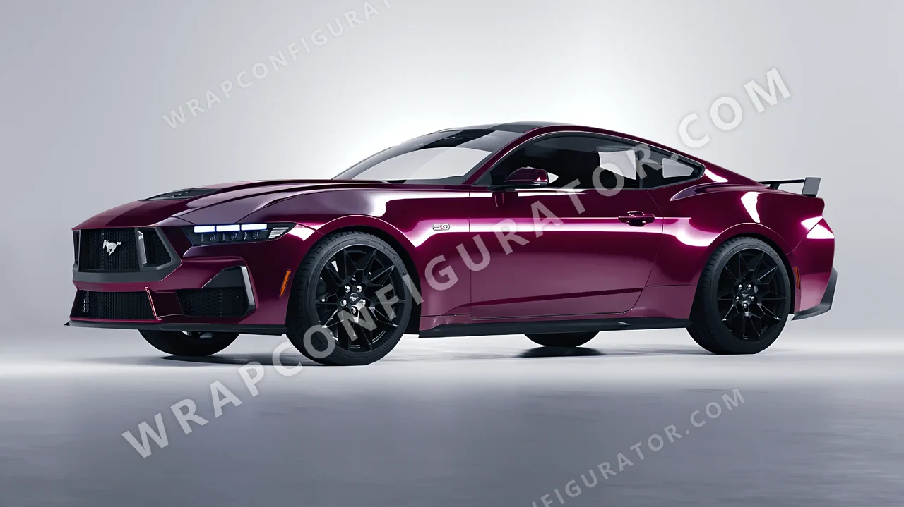 Red Ford Mustang GT 2024 wrapped in Colourshield PPF by HyperPro Ruby Star HGF61-P