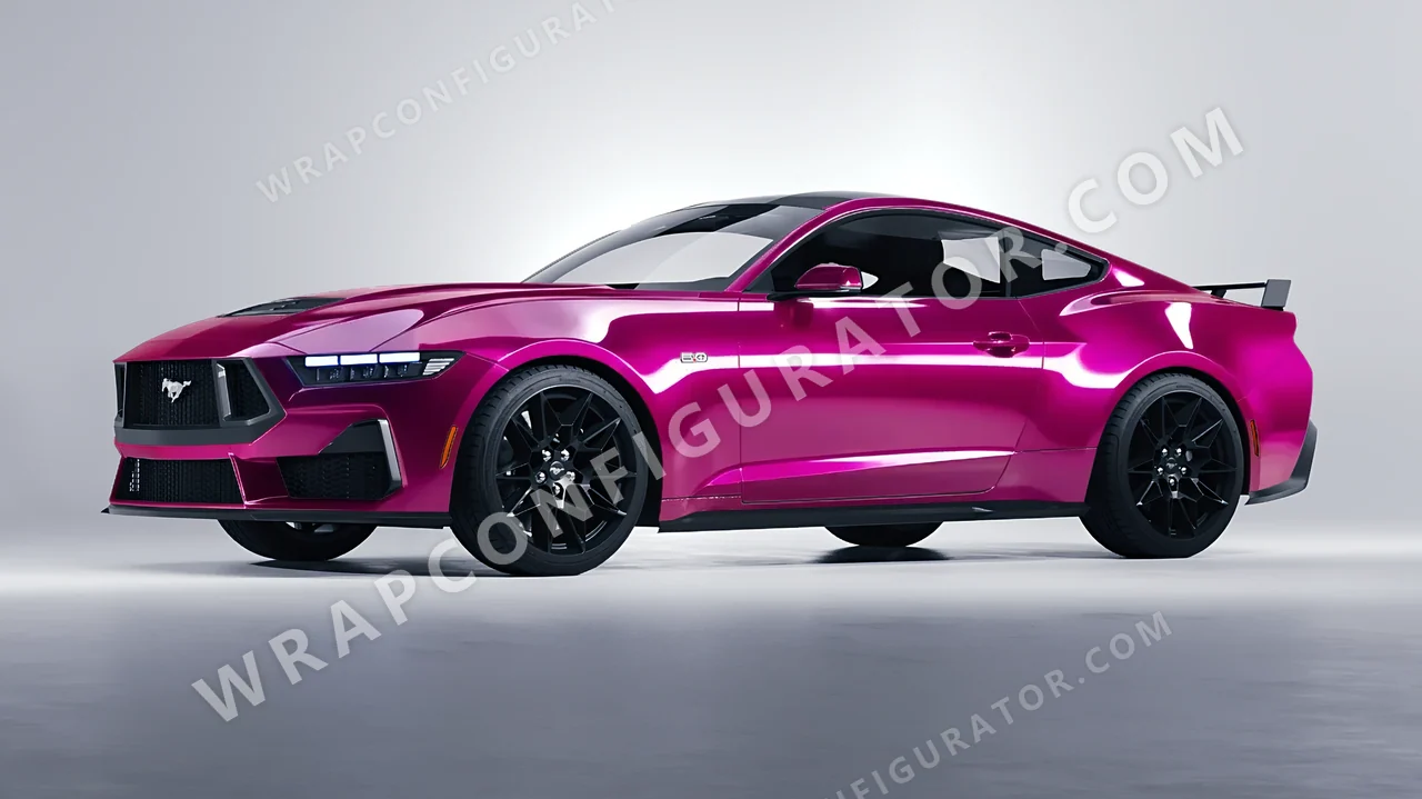 Red Ford Mustang GT 2024 wrapped in Inozetek Dynamic PPF Ruby Star DPPF916