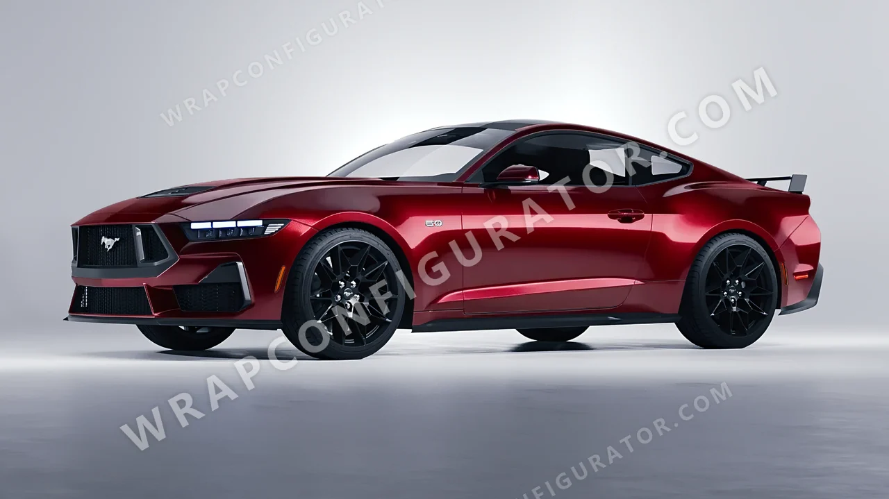 Red Ford Mustang GT 2024 wrapped in Inozetek Dynamic PPF Soul Red DPPF944
