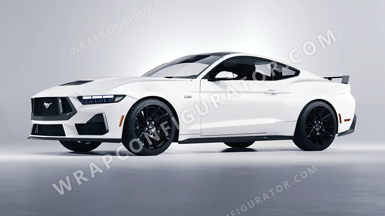 White Ford Mustang GT 2024 wrapped in Avery Dennison White SW900-102-O