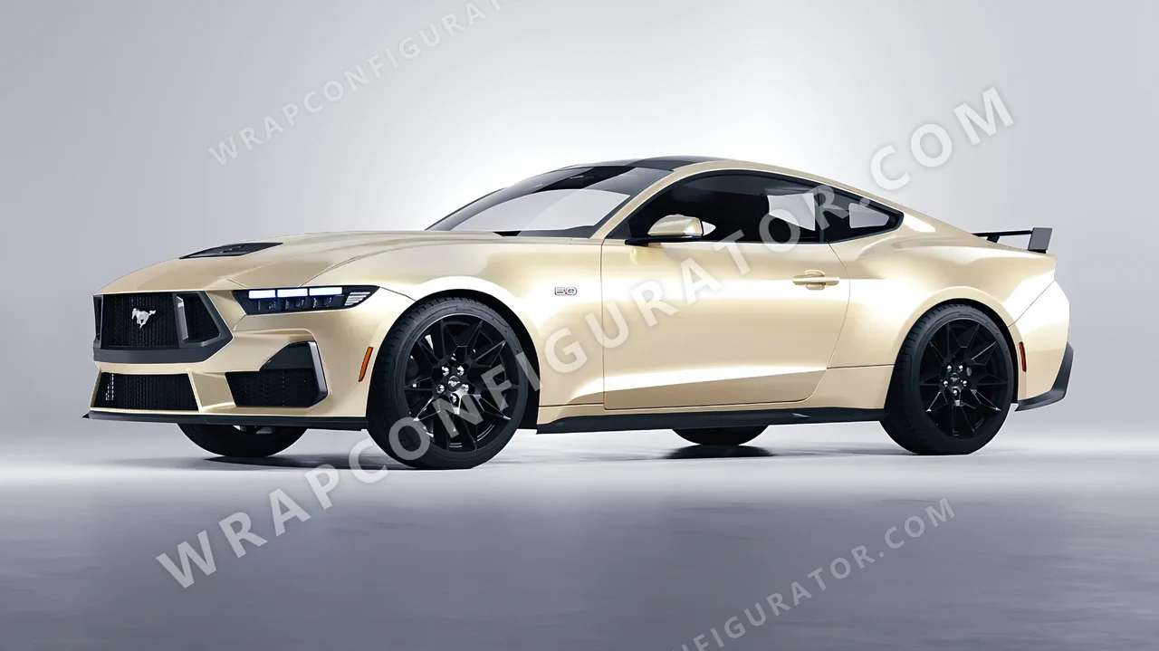 White Ford Mustang GT 2024 wrapped in Colourshield PPF by HyperPro Gold White GAF48-P
