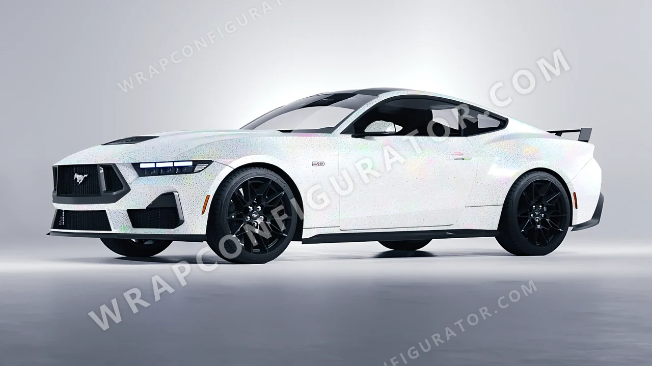 White Ford Mustang GT 2024 wrapped in Colourshield PPF by HyperPro White GLF02-P