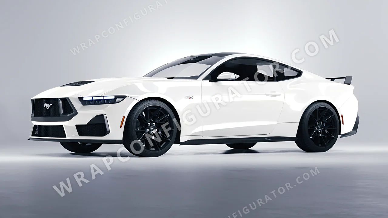 White Ford Mustang GT 2024 wrapped in Colourshield PPF by HyperPro White HGF02-P