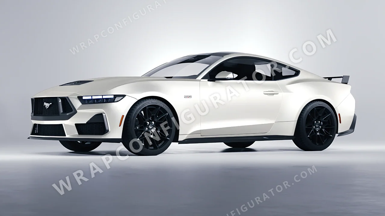 White Ford Mustang GT 2024 wrapped in Colourshield PPF by HyperPro White MF14-P