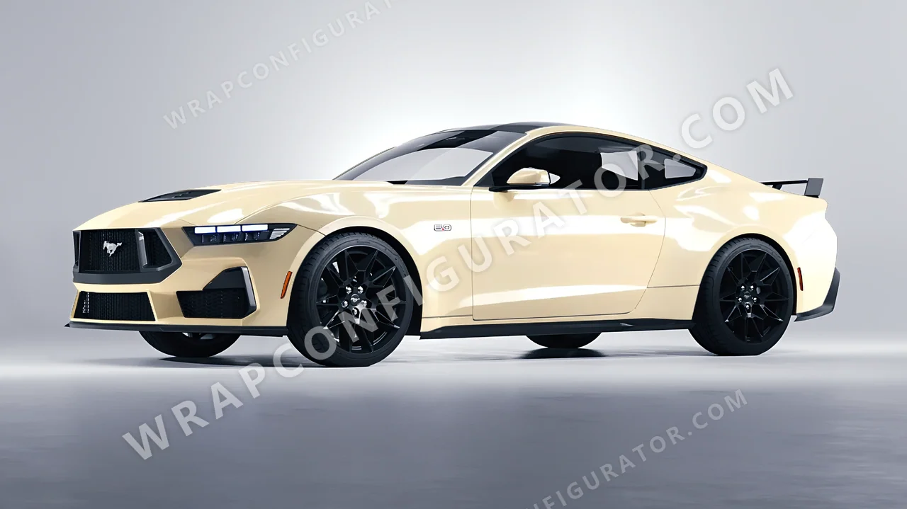 White Ford Mustang GT 2024 wrapped in Inozetek Dynamic PPF The Boring White TBC101