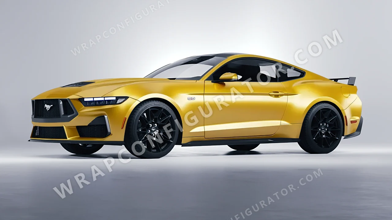 Yellow Ford Mustang GT 2024 wrapped in Avery Dennison Yellow SW900-224-O