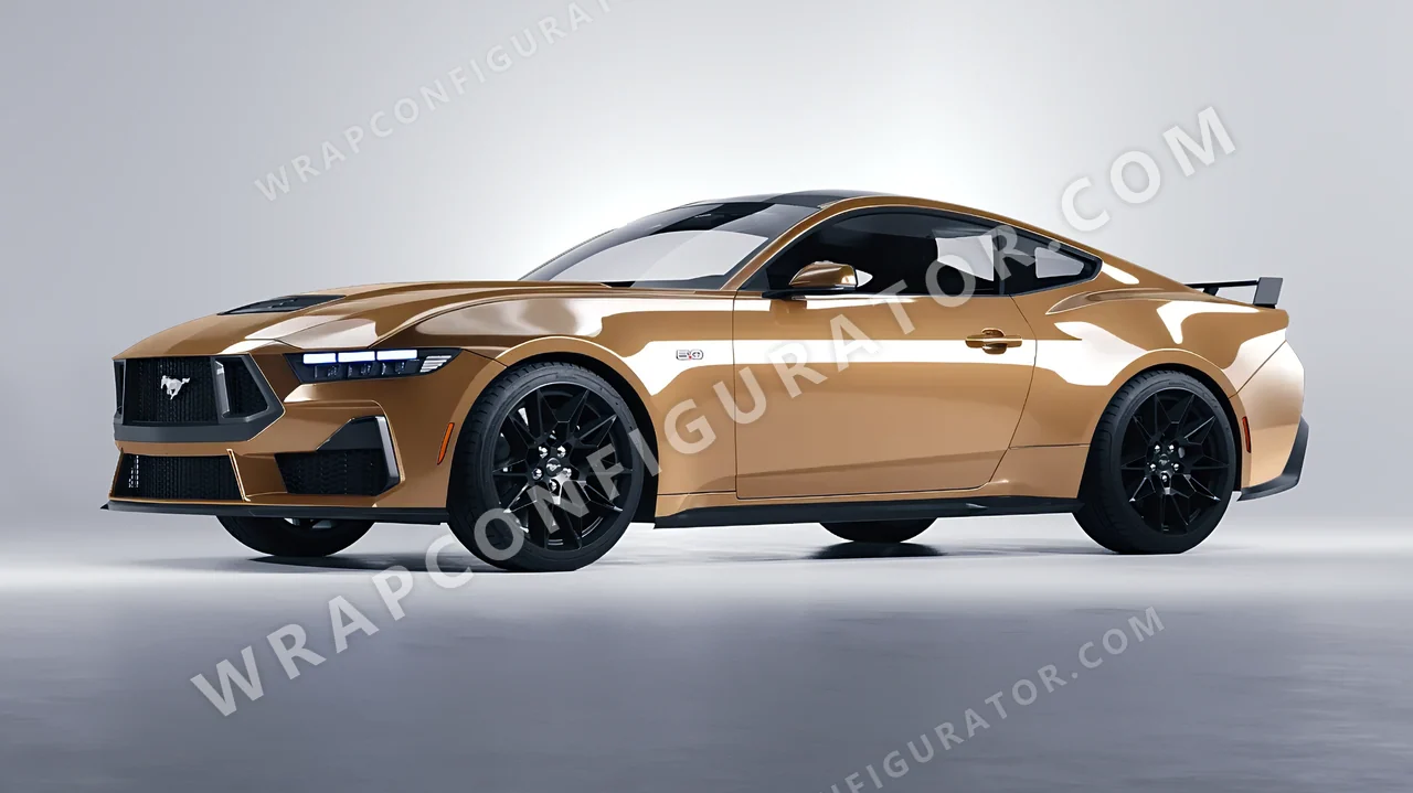 Yellow Ford Mustang GT 2024 wrapped in Colourshield PPF by HyperPro Desert Yellow HGF46-P