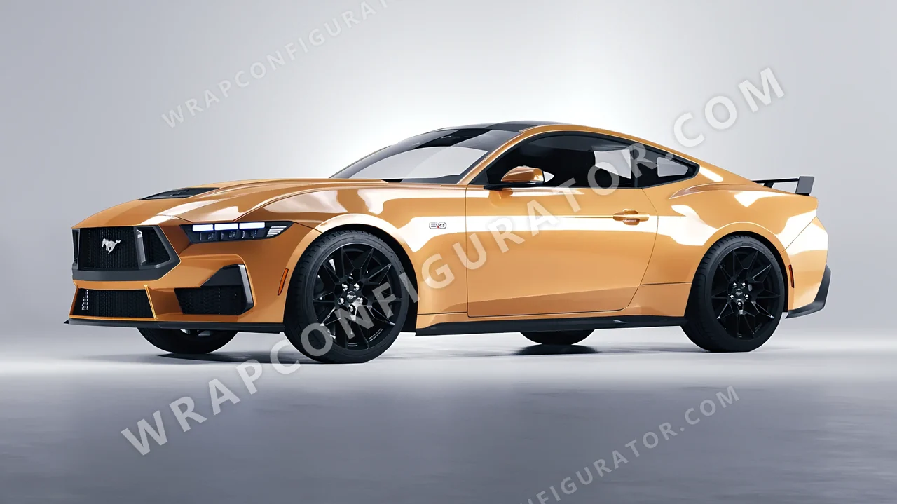 Yellow Ford Mustang GT 2024 wrapped in Colourshield PPF by HyperPro Sand Yellow HGF51-P
