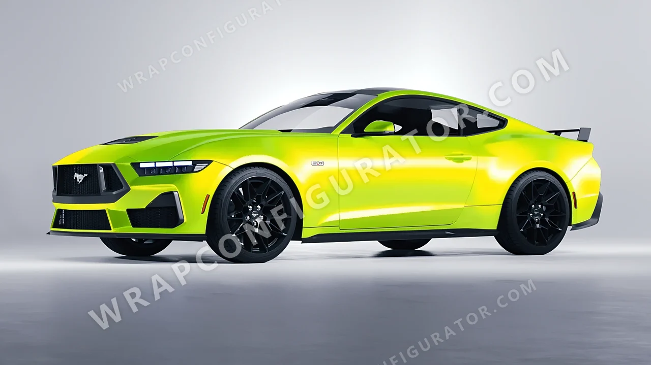 Yellow Ford Mustang GT 2024 wrapped in Colourshield PPF by HyperPro Yellow GSF01-P