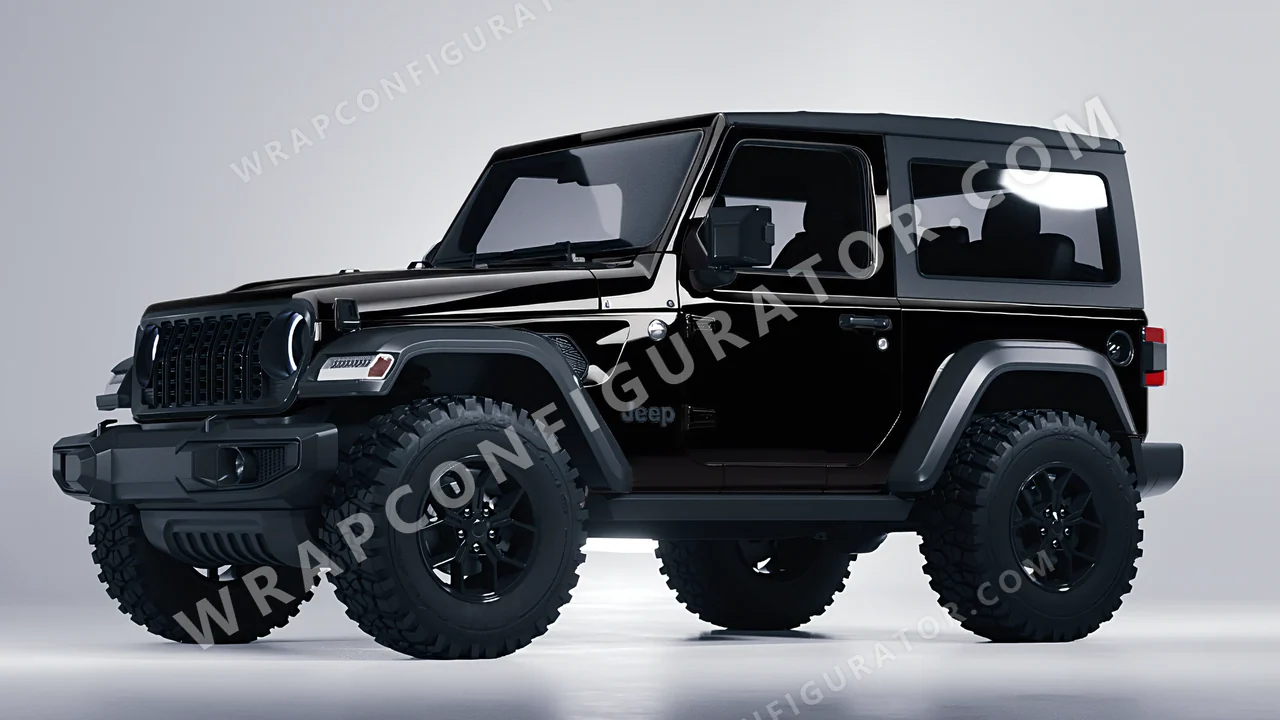 Black Jeep Wrangler Willys 2024 wrapped in 3M Black HG12