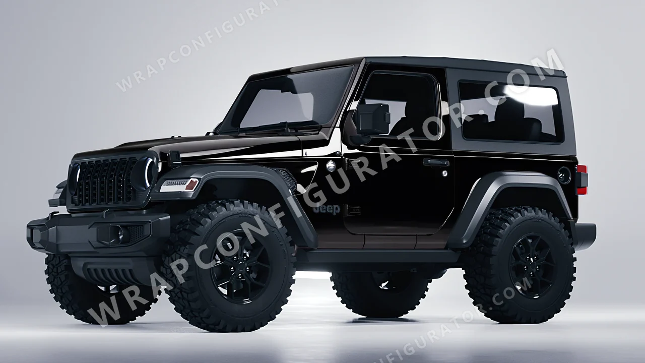 Black Jeep Wrangler Willys 2024 wrapped in 3M Black HG212