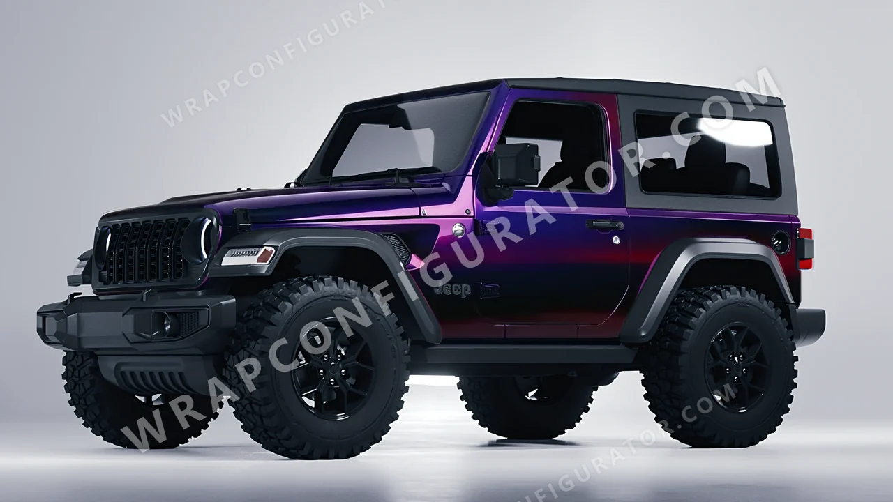 Black Jeep Wrangler Willys 2024 wrapped in 3M Gloss Wicked GP298