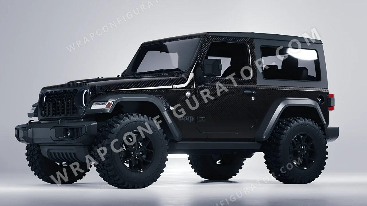 Black Jeep Wrangler Willys 2024 wrapped in Colourshield PPF by HyperPro Black 6D01B-P