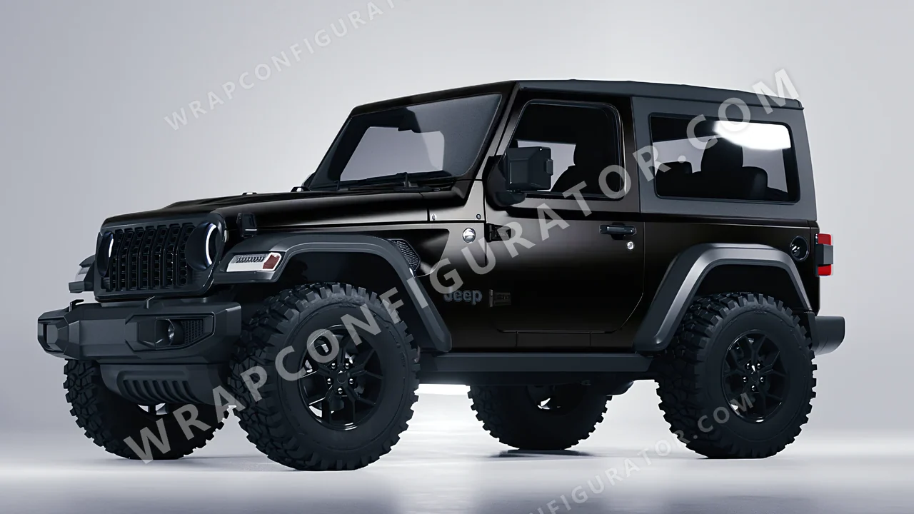 Black Jeep Wrangler Willys 2024 wrapped in Inozetek Dynamic PPF Blackout DPPF819
