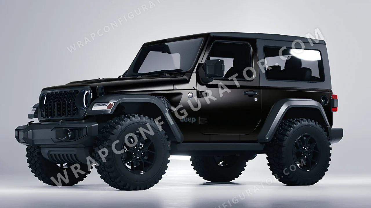 Black Jeep Wrangler Willys 2024 wrapped in Inozetek Dynamic PPF Midnight Black DPPF924