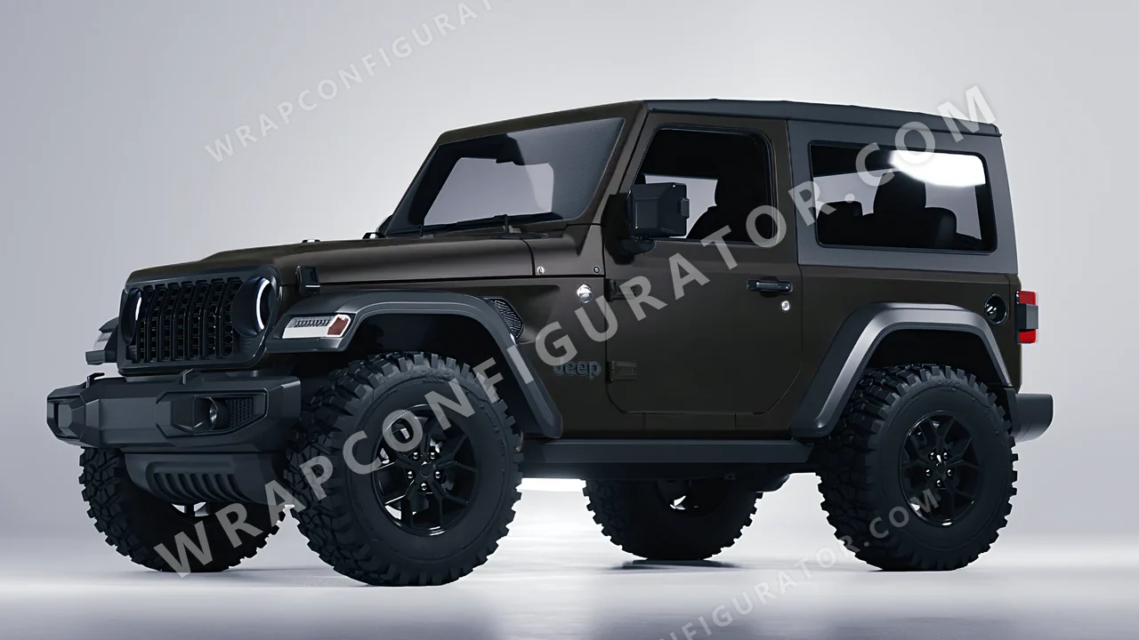 Black Jeep Wrangler Willys 2024 wrapped in KPMF Absolute Matt Perfect Black K75810