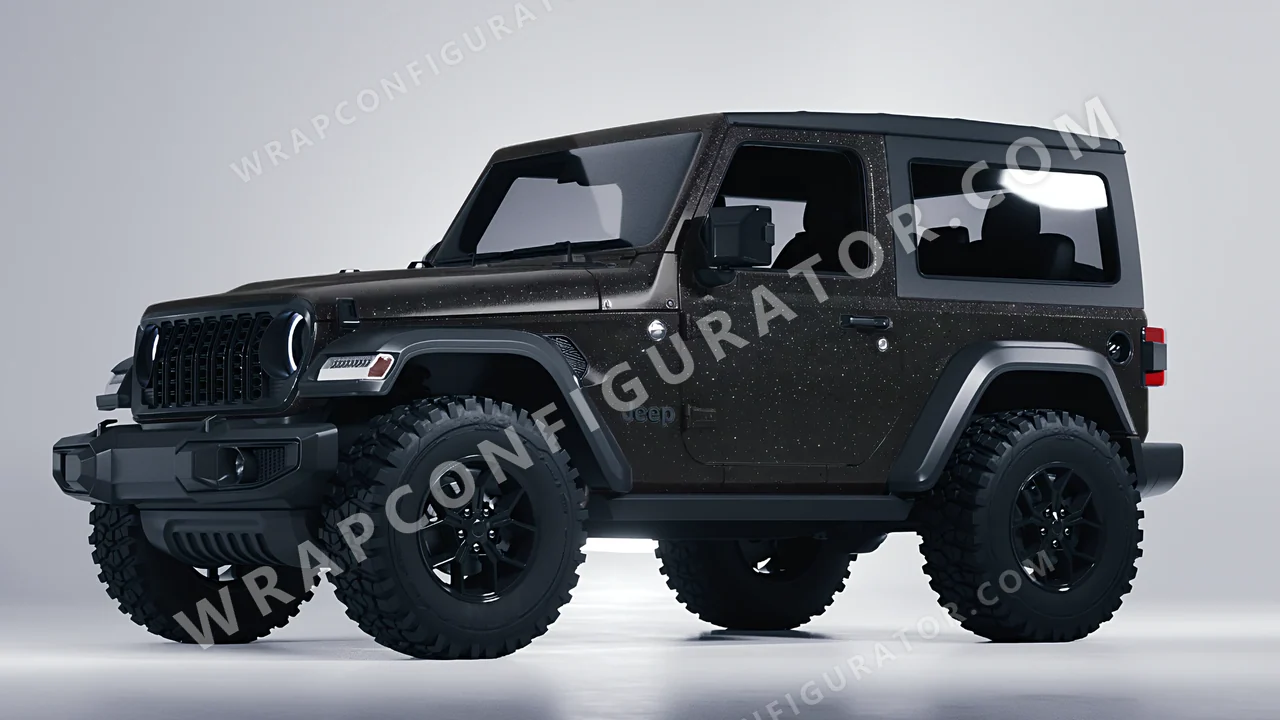 Black Jeep Wrangler Willys 2024 wrapped in KPMF Black Matt K89021