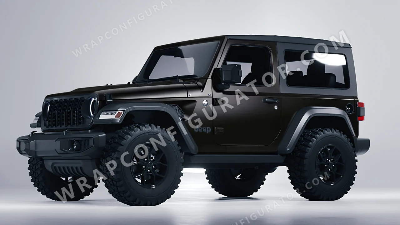 Black Jeep Wrangler Willys 2024 wrapped in KPMF Matt Perfect Black K75547