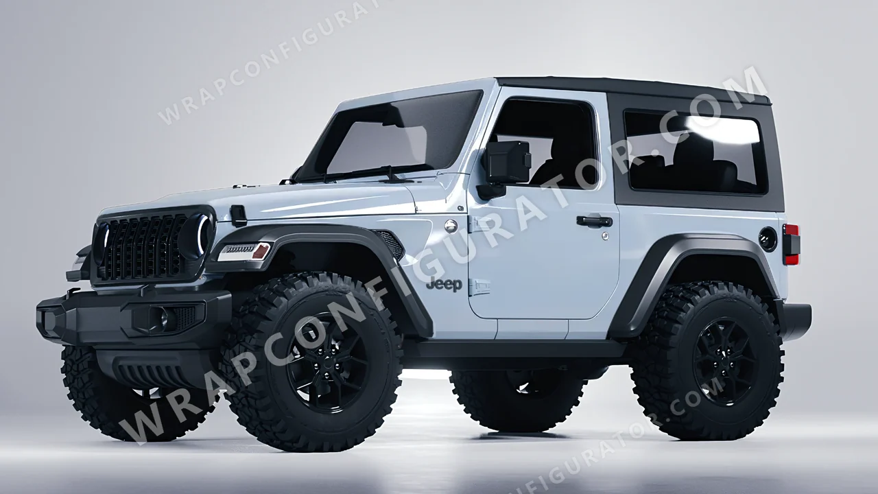 Blue Jeep Wrangler Willys 2024 wrapped in Avery Dennison Cloudy Blue SW900-656-O