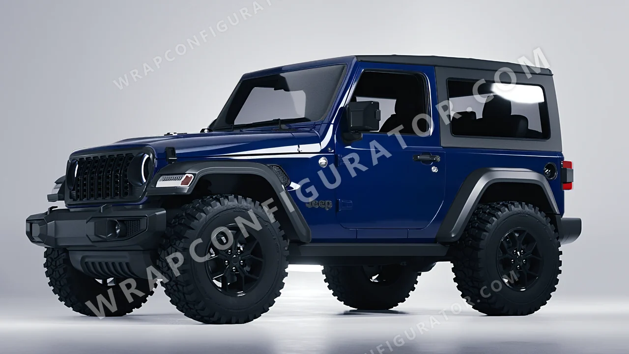Blue Jeep Wrangler Willys 2024 wrapped in Avery Dennison Indigo Blue SW900-699-O