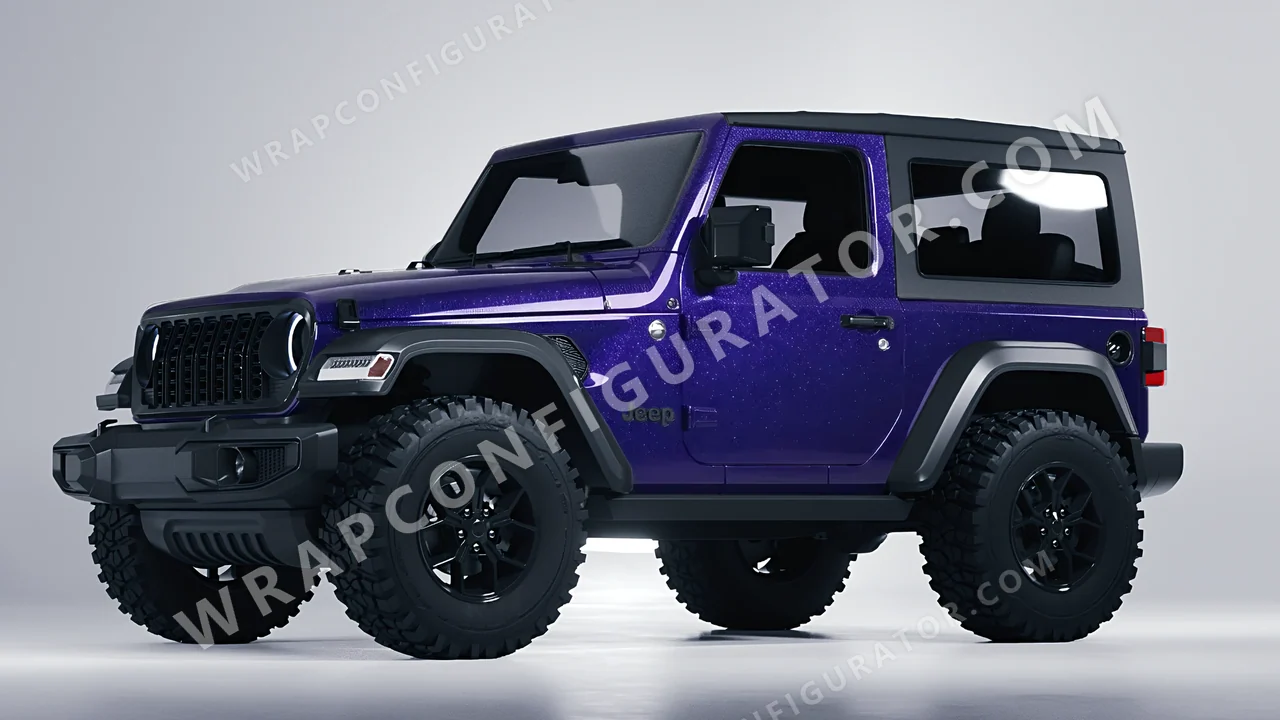 Blue Jeep Wrangler Willys 2024 wrapped in Avery Dennison Mysterious Indigo SW900-700-M