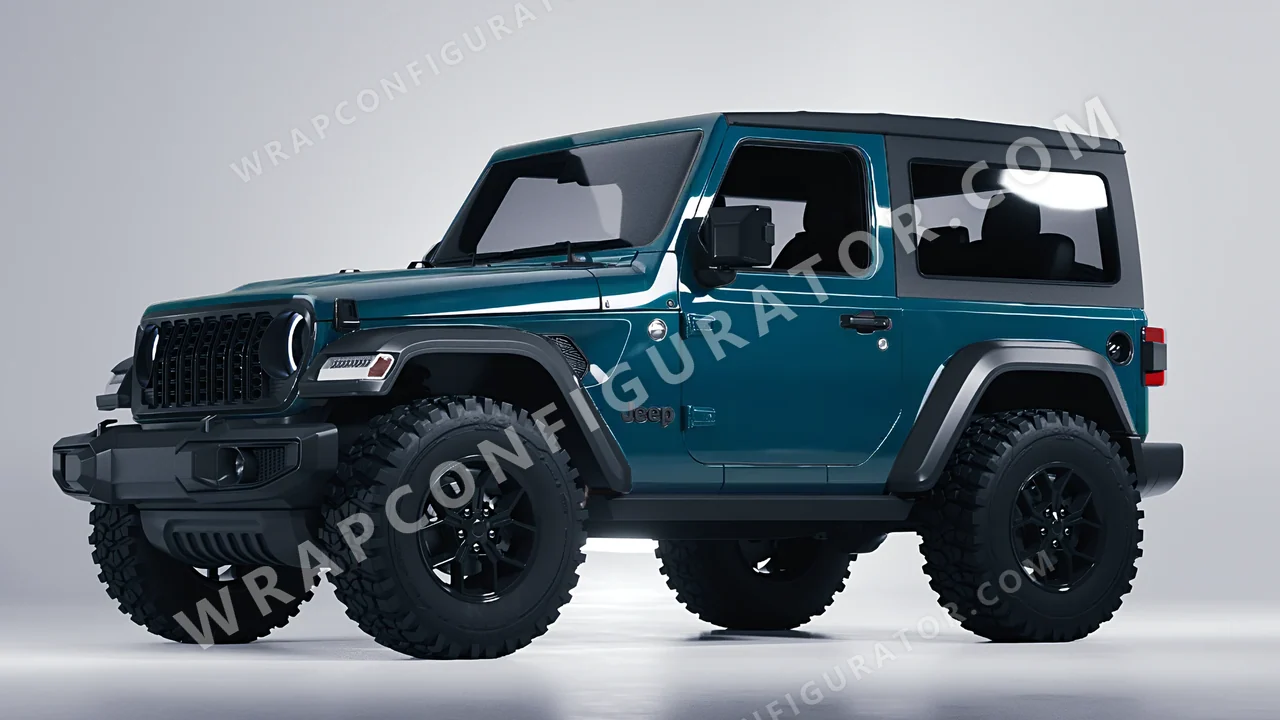 Blue Jeep Wrangler Willys 2024 wrapped in Colourshield PPF by HyperPro Aqua HGF22-P