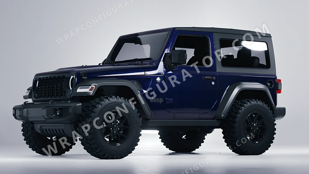 Blue Jeep Wrangler Willys 2024 wrapped in Colourshield PPF by HyperPro Cobalt Blue GAF46-P