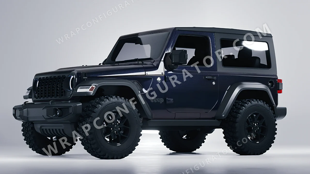Blue Jeep Wrangler Willys 2024 wrapped in Colourshield PPF by HyperPro Gray/Blue GAF25-P