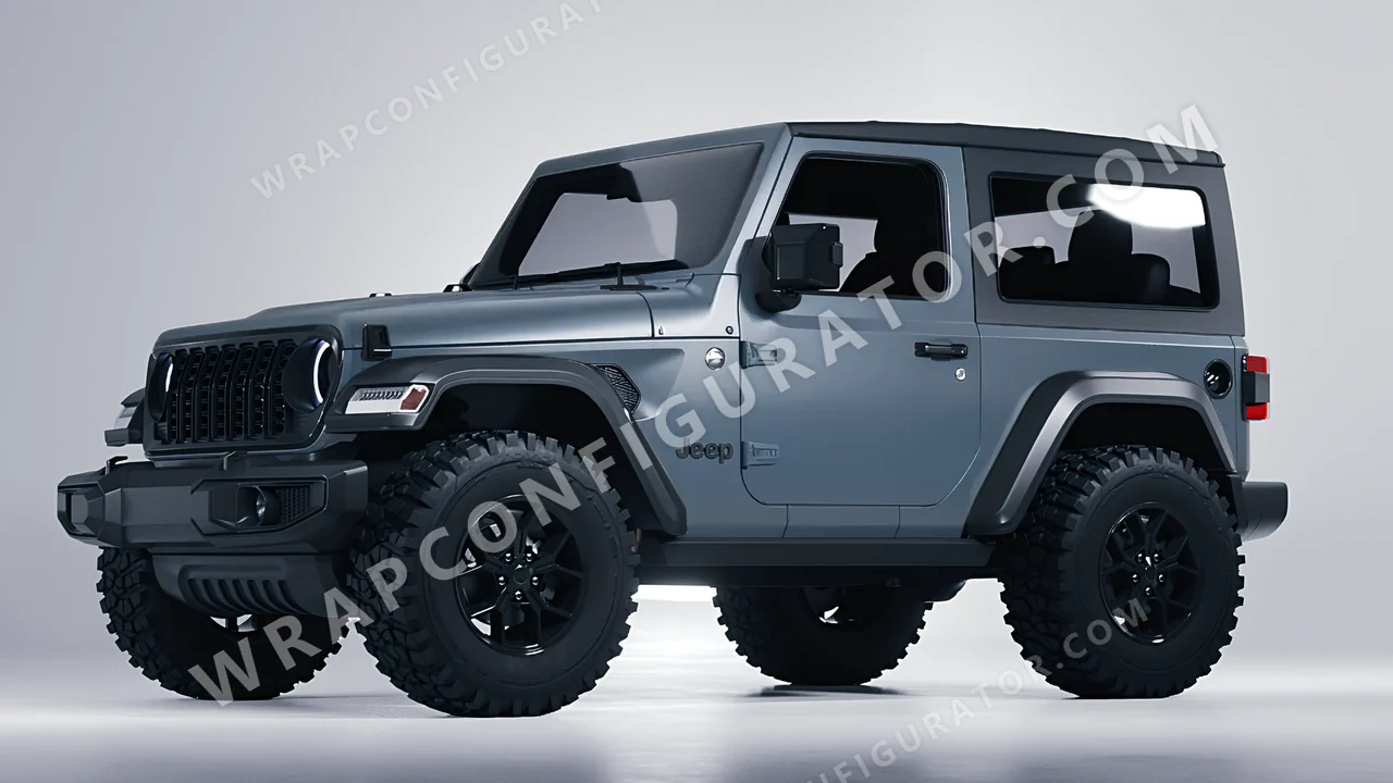 Blue Jeep Wrangler Willys 2024 wrapped in Colourshield PPF by HyperPro Gray/Blue SMF40-P