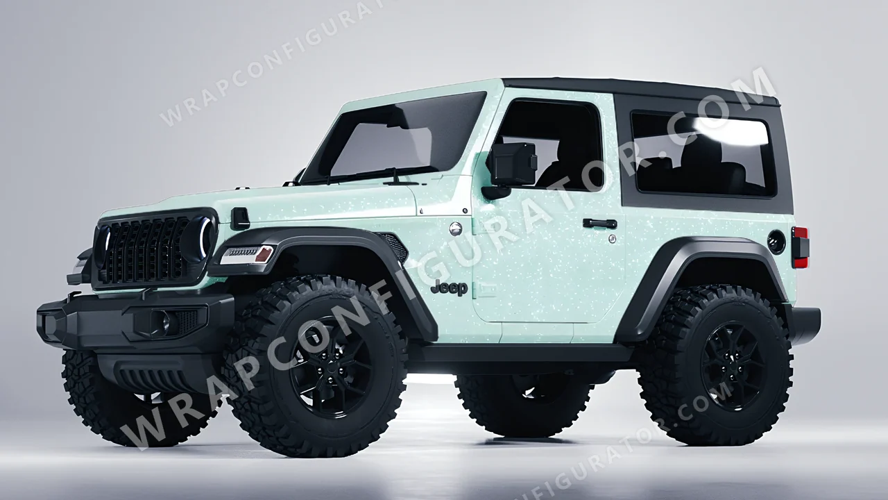 Blue Jeep Wrangler Willys 2024 wrapped in Colourshield PPF by HyperPro Light Blue GPF10-P