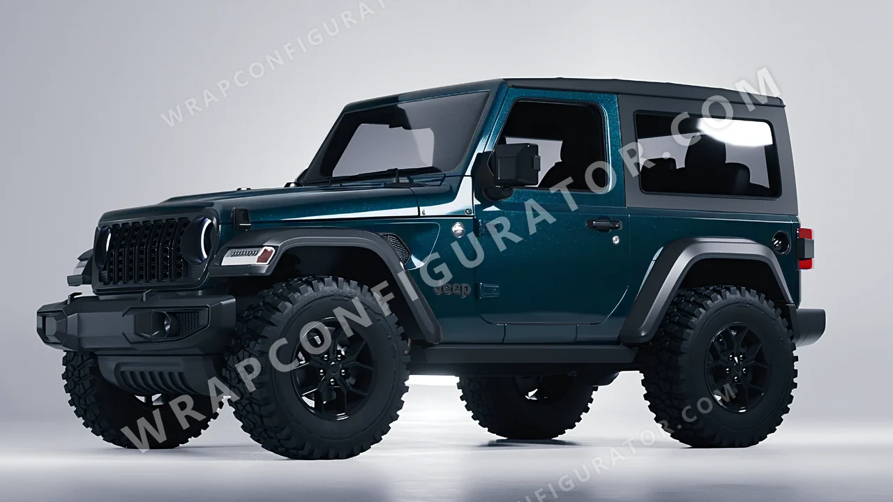 Blue Jeep Wrangler Willys 2024 wrapped in Colourshield PPF by HyperPro Peacock Blue GAF40-P