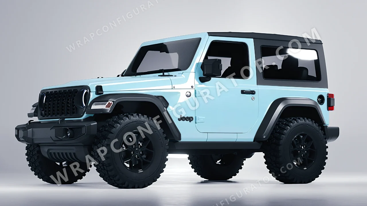 Blue Jeep Wrangler Willys 2024 wrapped in Inozetek Dynamic PPF Blue DPPF937