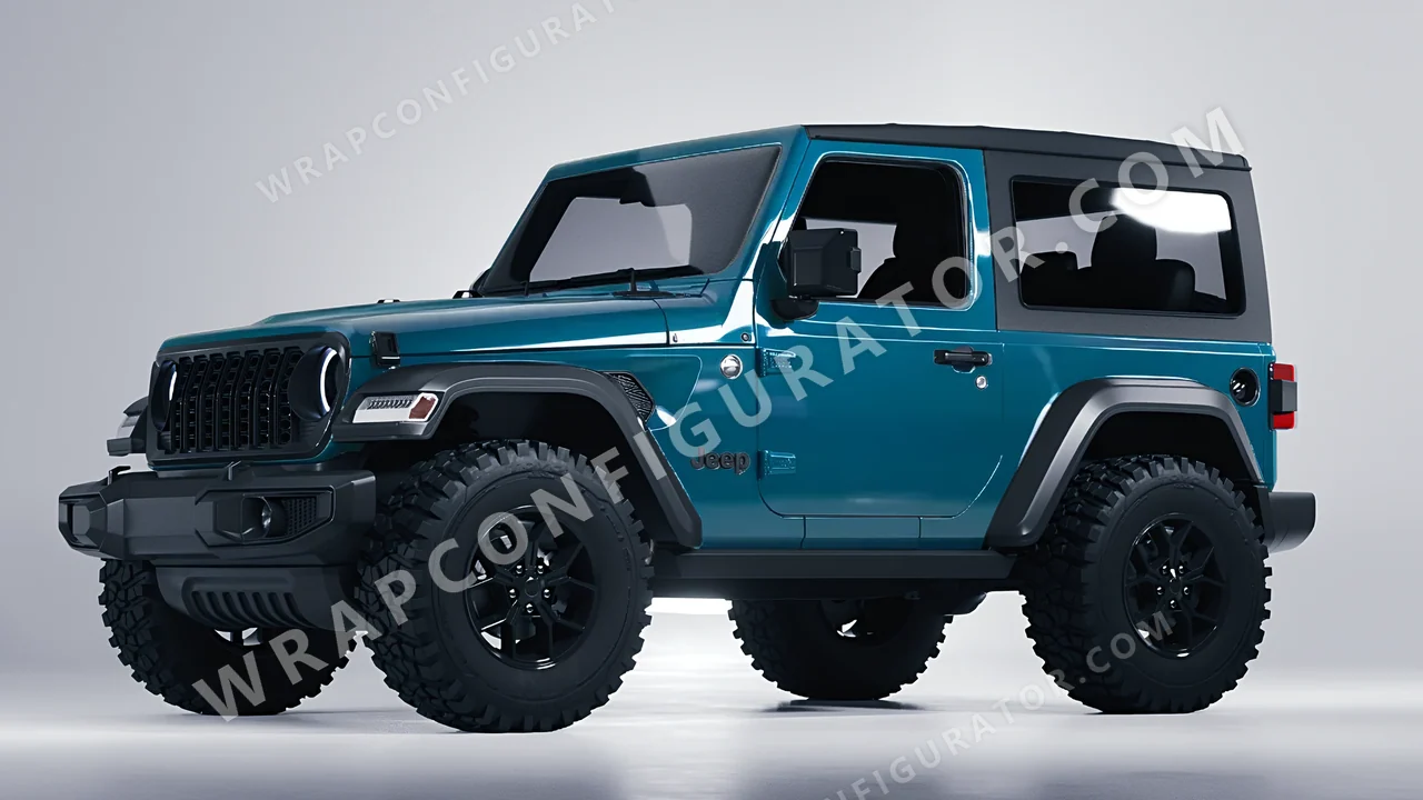 Blue Jeep Wrangler Willys 2024 wrapped in Inozetek Dynamic PPF Empire Blue EMC101