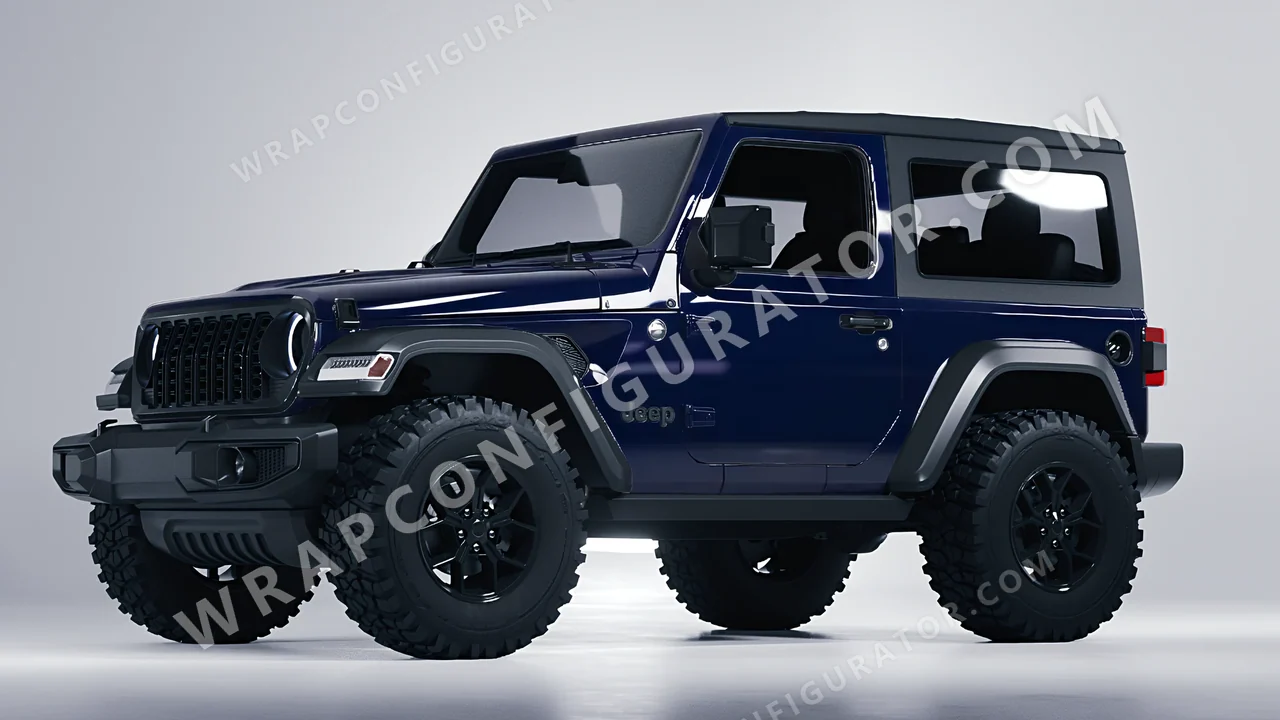 Blue Jeep Wrangler Willys 2024 wrapped in Inozetek Dynamic PPF SQ Navy SQ102NV