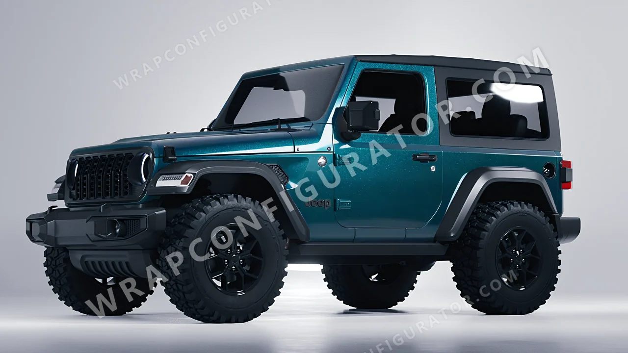 Blue Jeep Wrangler Willys 2024 wrapped in KPMF Excelsior Blue K75441