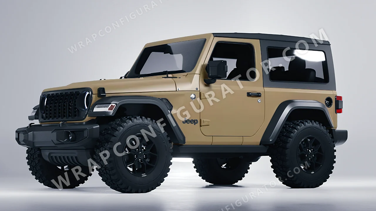 Blue Jeep Wrangler Willys 2024 wrapped in KPMF Matt Stealth Tundra K75531