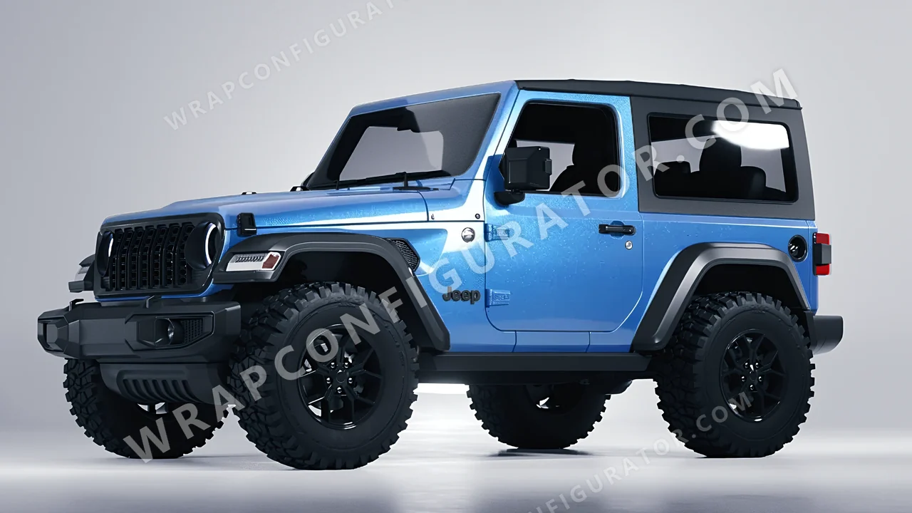 Blue Jeep Wrangler Willys 2024 wrapped in ORACAL Azure 970RA-197G