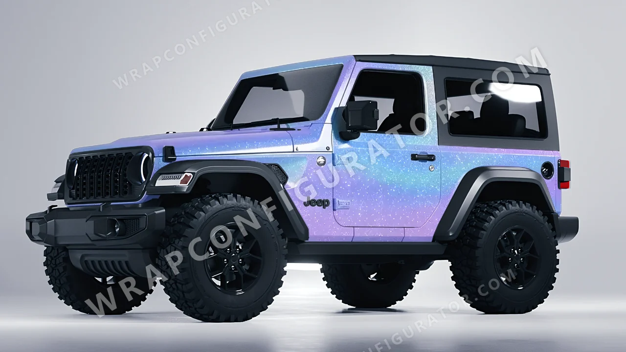 Blue Jeep Wrangler Willys 2024 wrapped in ORACAL Intergalactic Blue 970RA-155G