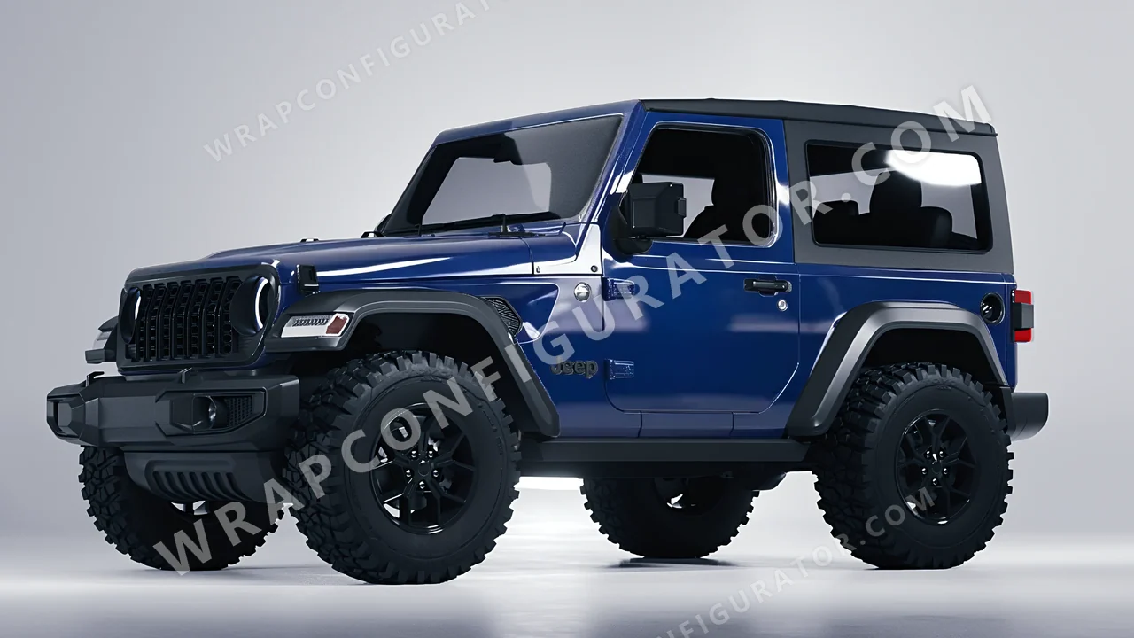 Blue Jeep Wrangler Willys 2024 wrapped in ORACAL Light Navy 970RA-564G