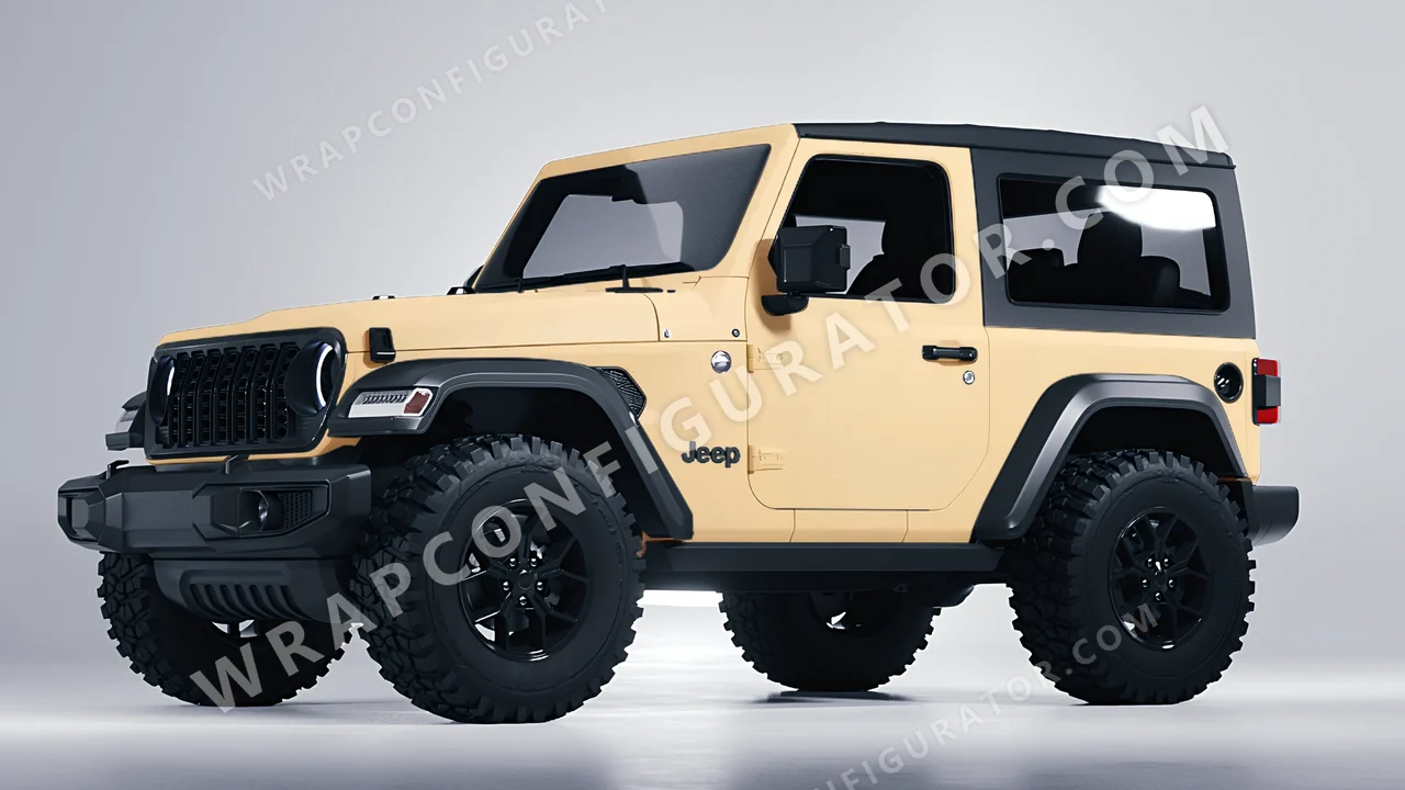 Brown Jeep Wrangler Willys 2024 wrapped in Inozetek Dynamic PPF Sand DPPF815