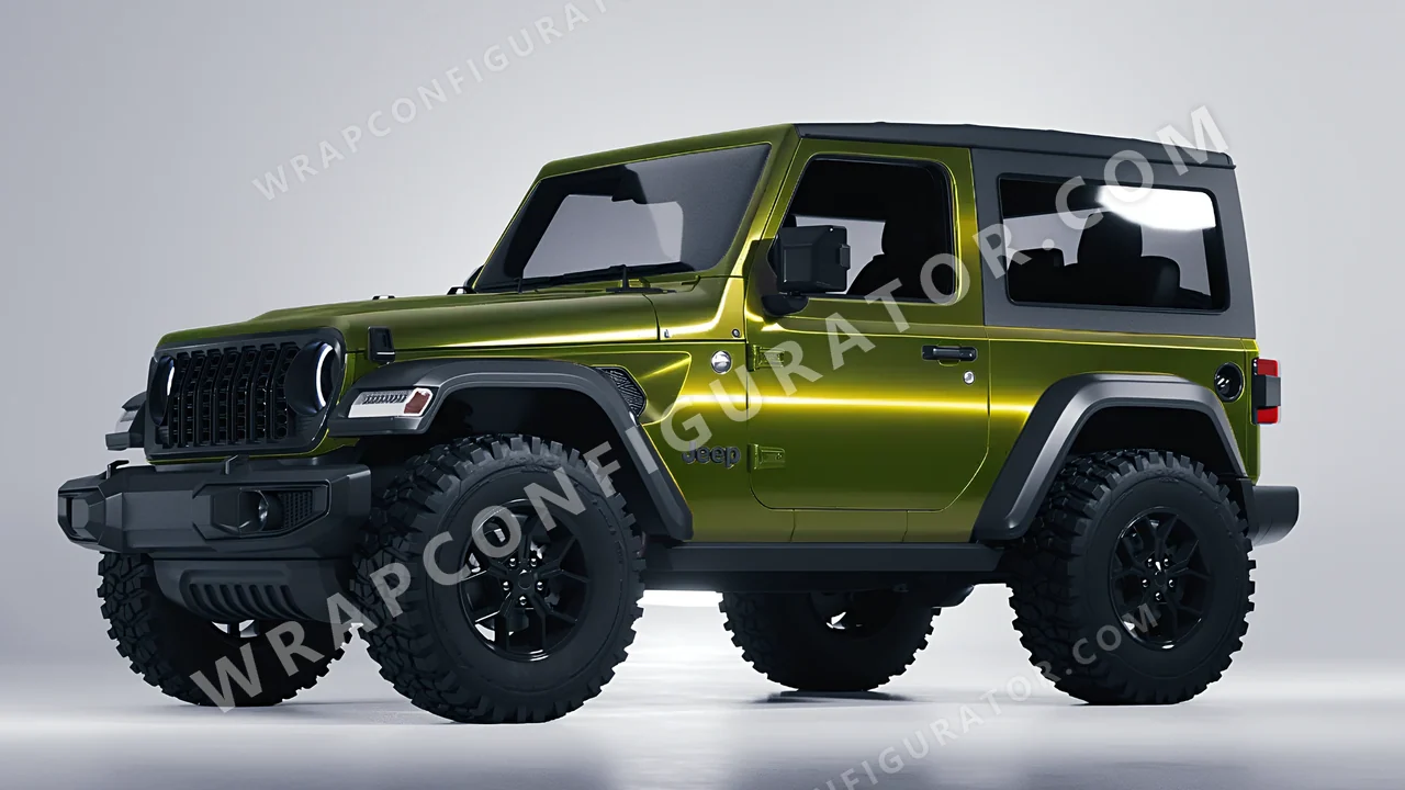 Green Jeep Wrangler Willys 2024 wrapped in Colourshield PPF by HyperPro Ghost Green MSF14G-P