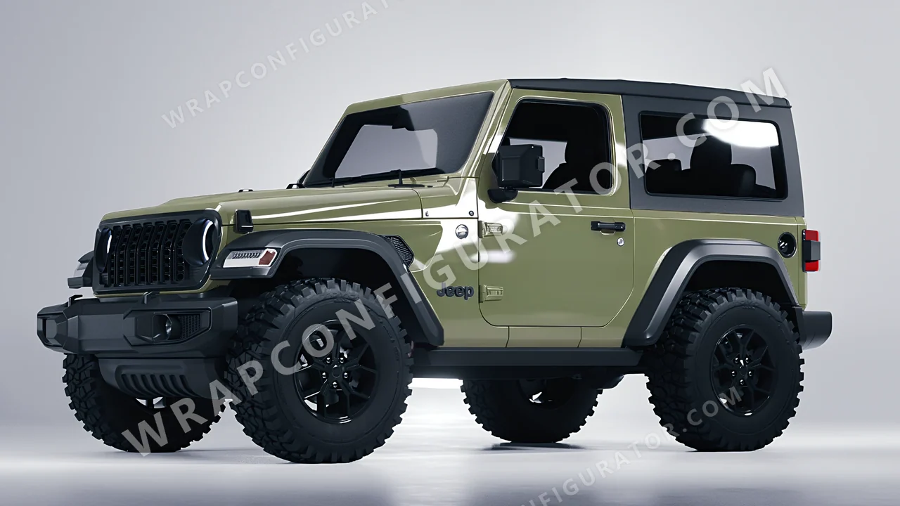Green Jeep Wrangler Willys 2024 wrapped in Colourshield PPF by HyperPro Light Green HGF19-P