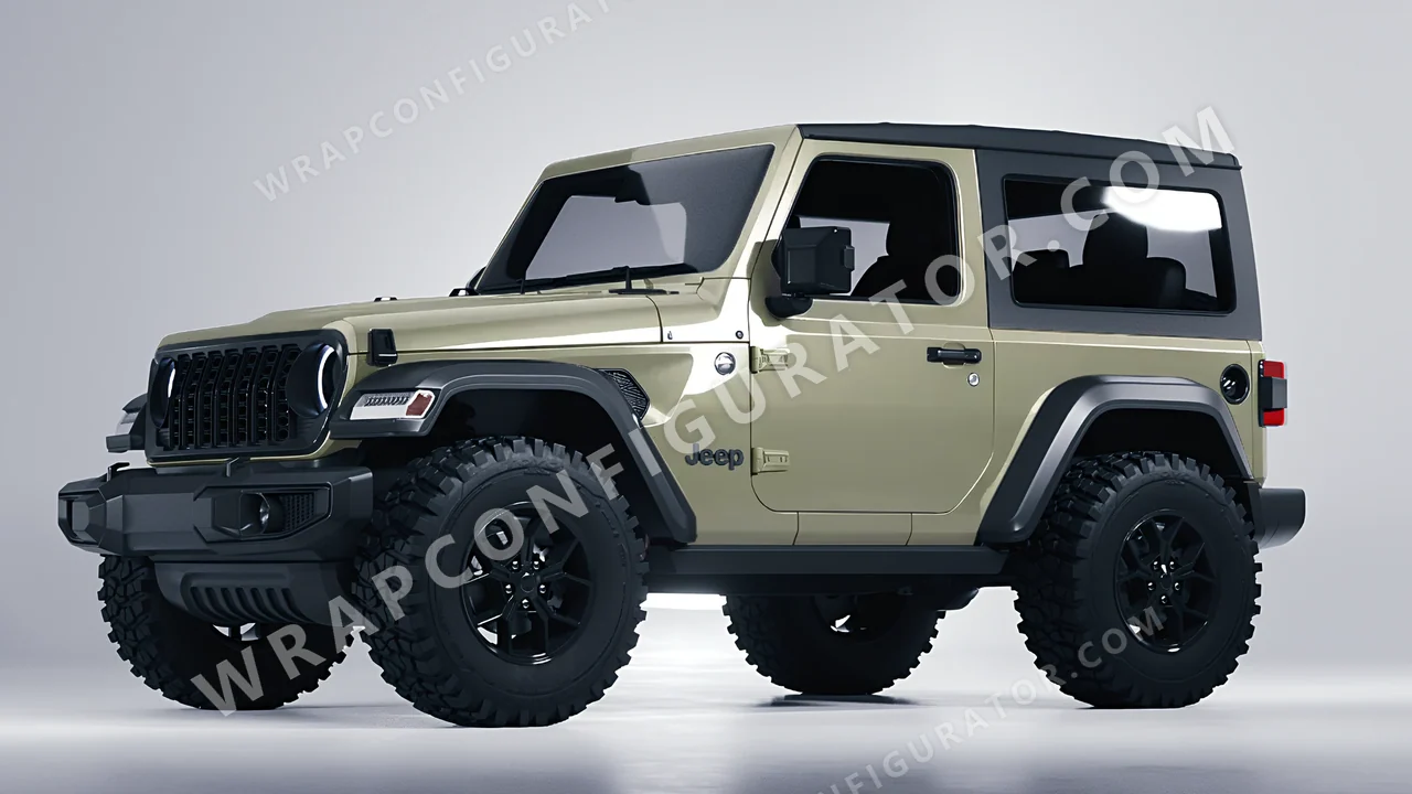 Green Jeep Wrangler Willys 2024 wrapped in Colourshield PPF by HyperPro Shadow Green HGM71-P