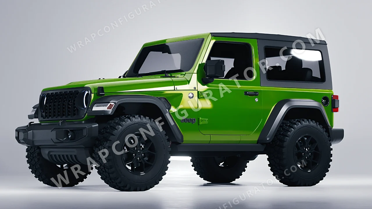 Green Jeep Wrangler Willys 2024 wrapped in Inozetek Dynamic PPF Drift HQ Java Green DHQ999