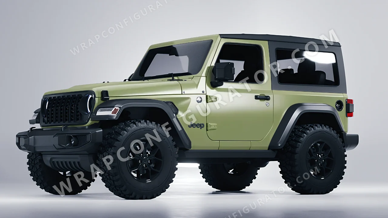 Green Jeep Wrangler Willys 2024 wrapped in Inozetek Dynamic PPF Khaki Green DPPF812