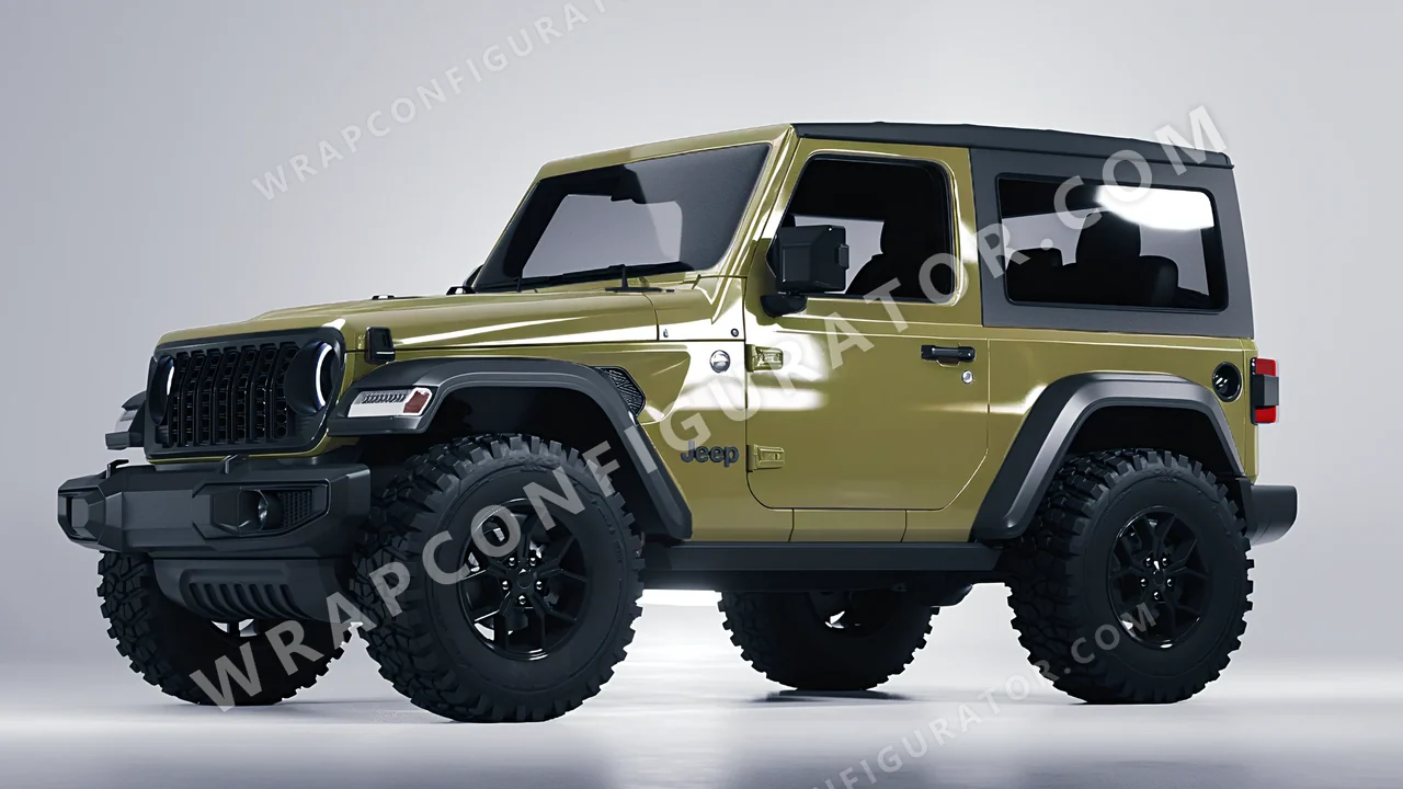 Green Jeep Wrangler Willys 2024 wrapped in Inozetek Dynamic PPF Khaki Green DPPF932