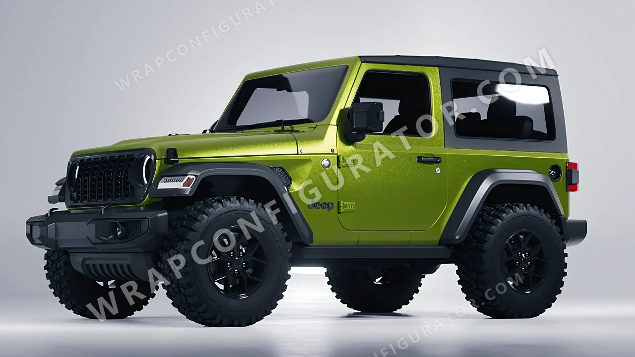 Green Jeep Wrangler Willys 2024 wrapped in KPMF Matt Viper Green K75542