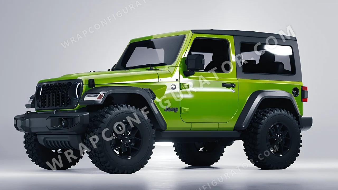 Green Jeep Wrangler Willys 2024 wrapped in ORACAL Algae Green 970RA-688G
