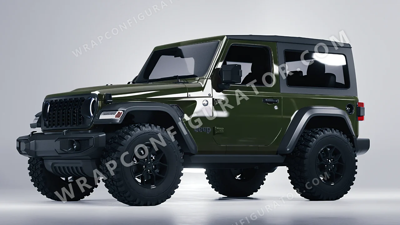 Green Jeep Wrangler Willys 2024 wrapped in ORACAL Bottle Green 970RA-286G