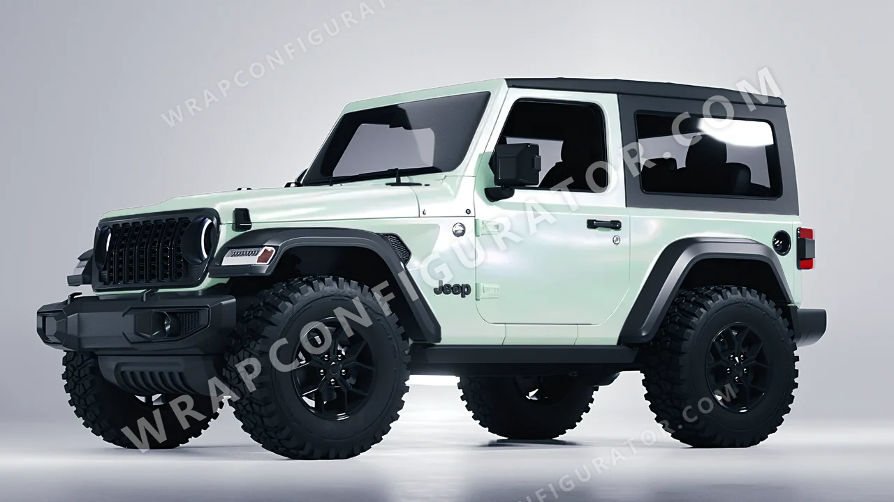 Green Jeep Wrangler Willys 2024 wrapped in ORACAL Pearl Green 970RA-992G